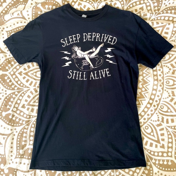LIKE NEW Sleep Deprived and Still Alive Coffee Pinup Girl Shirt from Still Rad - Picture 2 of 4